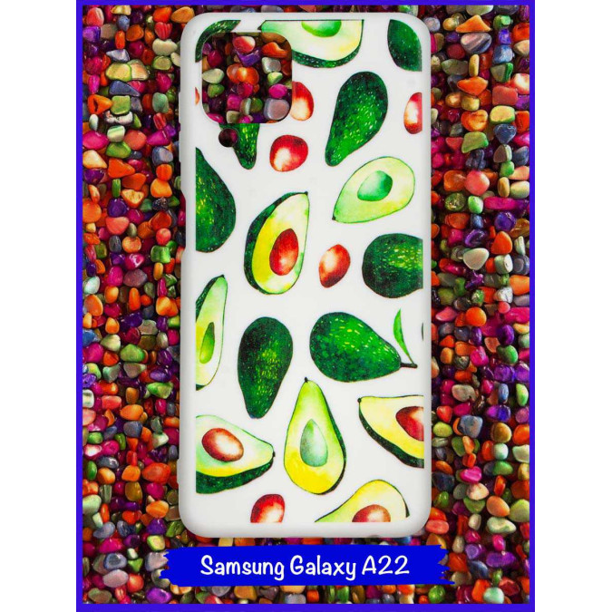 Чехол дизайнерский для Samsung Galaxy A22. Авокадо с косточкой и без.