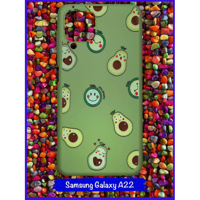 Чехол дизайнерский для Samsung Galaxy A22. Влюбленные авокадо.