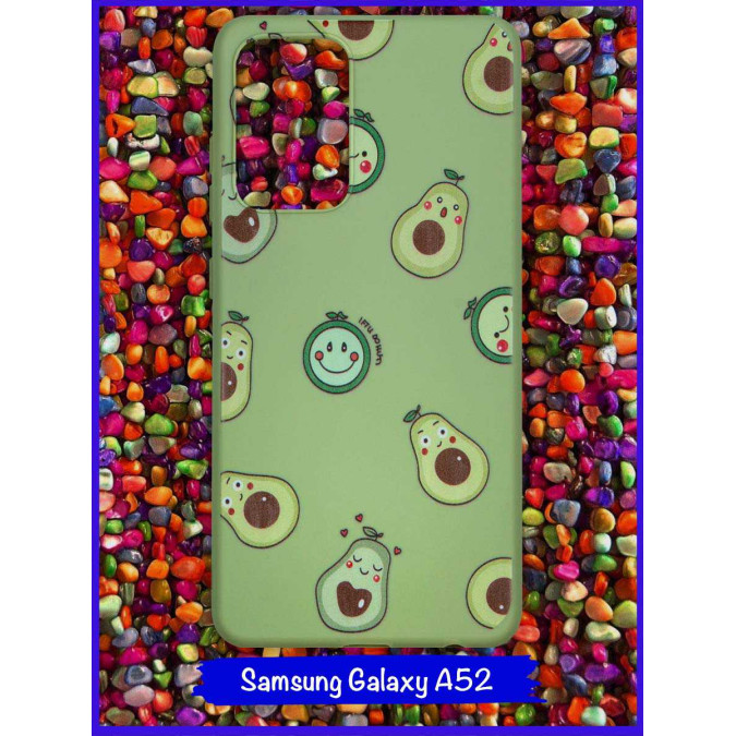 Чехол дизайнерский для Samsung Galaxy A52. Влюбленные авокадо.