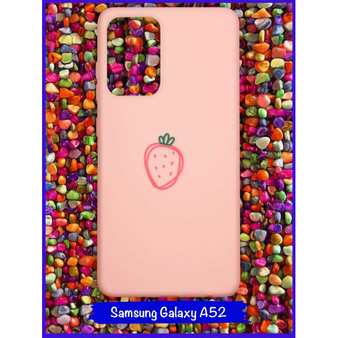 Чехол дизайнерский для Samsung Galaxy A52. Клубничка.