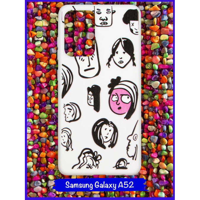 Чехол дизайнерский для Samsung Galaxy A52. Лица.