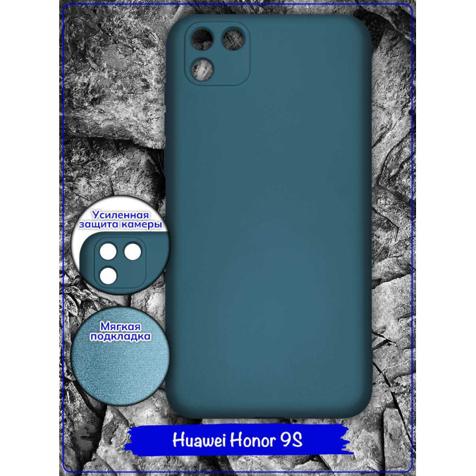 Чехол для Huawei Honor 9S / Huawei Y5P. Soft touch premium. Серый / синий.