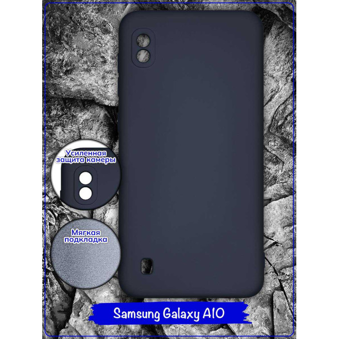 Чехол для Samsung Galaxy A10. Soft touch premium. Темно-синий.