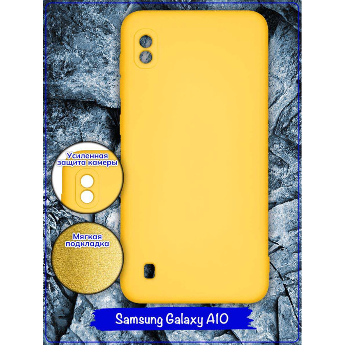 Чехол для Samsung Galaxy A10. Soft touch premium. Желтый.