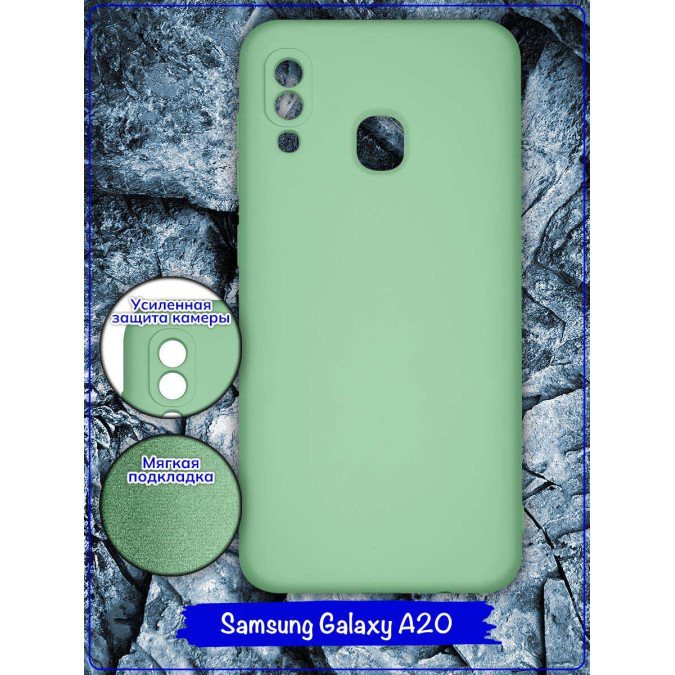 Чехол для Samsung Galaxy A20 / Samsung Galaxy A30. Soft touch premium. Бирюзовый.