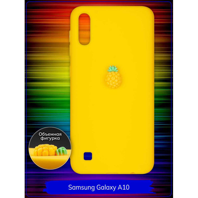 Чехол дизайнерский 3D для Samsung Galaxy A10. Ананас. Желтый.