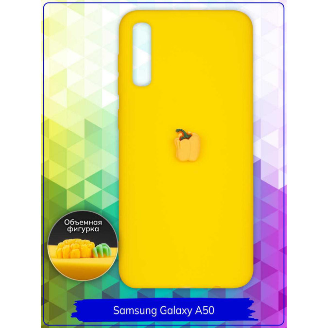 Чехол дизайнерский 3D для Samsung Galaxy A50. Перец. Желтый.