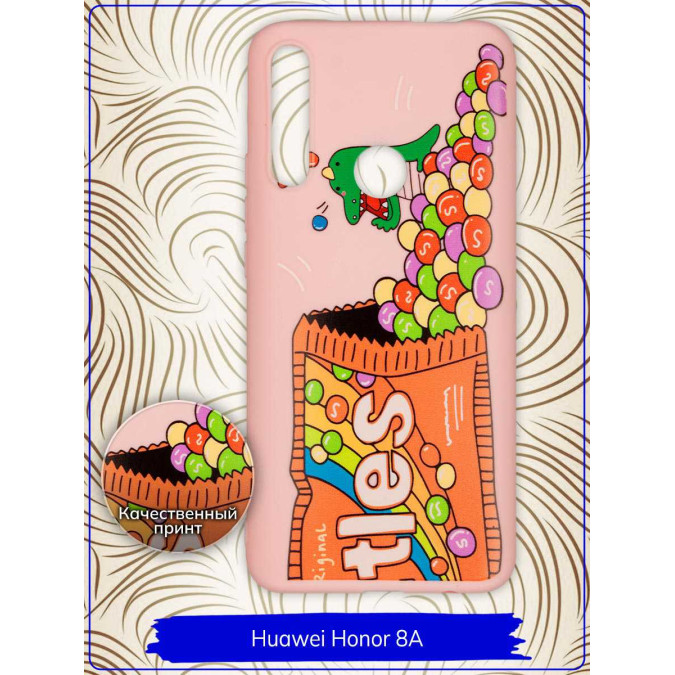 Чехол дизайнерский для Huawei Honor 9X / Huawei P Smart Z / Huawei Y9 Prime 2019. Skittles. Розовый.