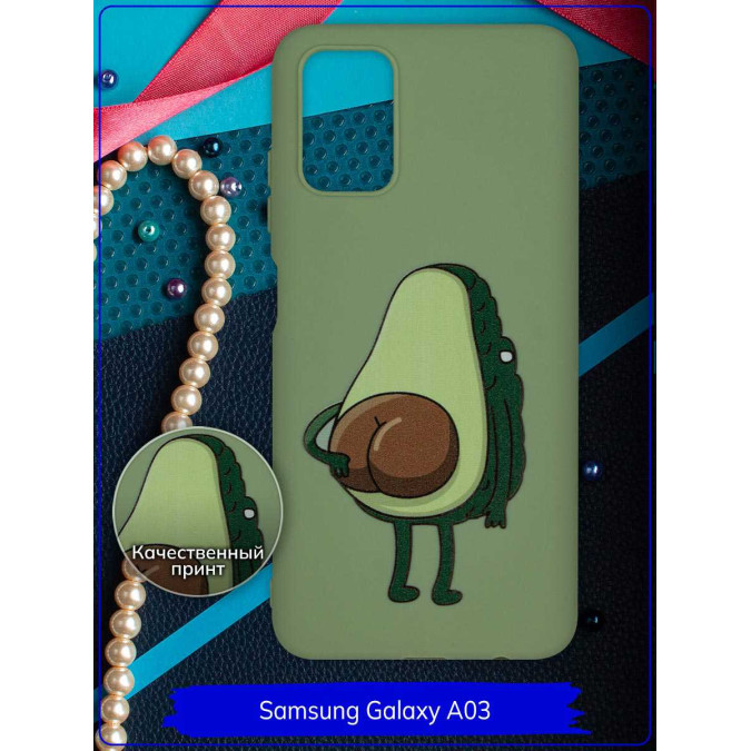 Чехол дизайнерский для Samsung Galaxy A03S. Avoass. Фисташковый.