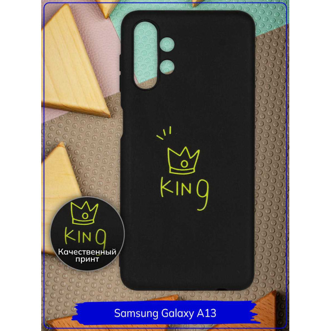 Чехол дизайнерский для Samsung Galaxy A13. King. Черный.