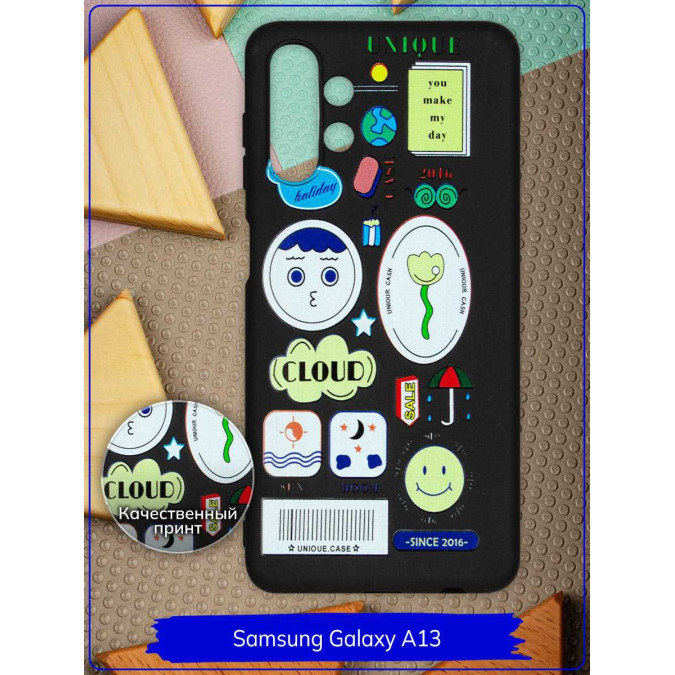 Чехол дизайнерский для Samsung Galaxy A13. You make my day. Черный.