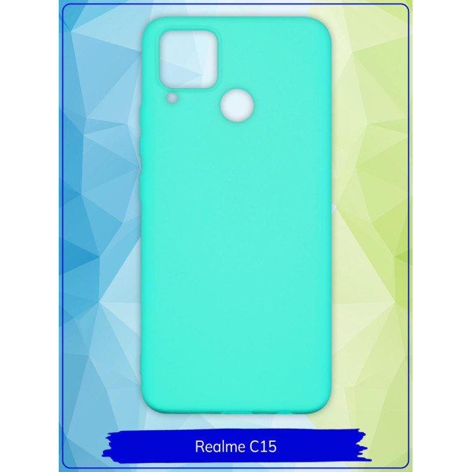 Чехол для Realme C15. Бирюзовый.