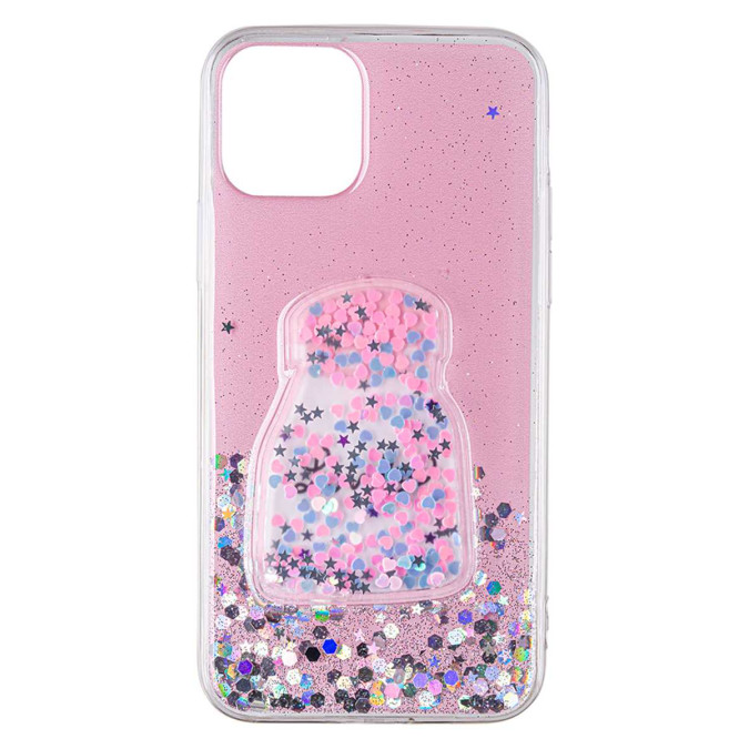 Чехол силиконовый дизайнерский. Glitter. Lovely. Прозрачный. Apple Iphone 11 Pro