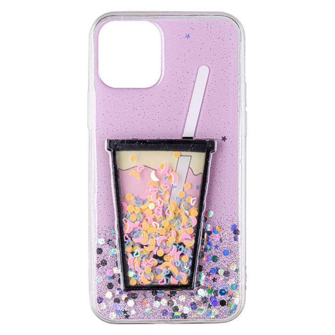 Чехол силиконовый дизайнерский. Glitter. Shake. Прозрачный. Apple Iphone 11 Pro