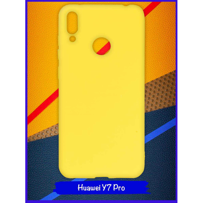 Чехол для Huawei Y7 Pro 2019. Силиконовый. Желтый.