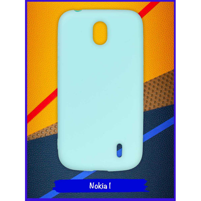 Чехол для Nokia 1. Силиконовый. Бирюзовый.