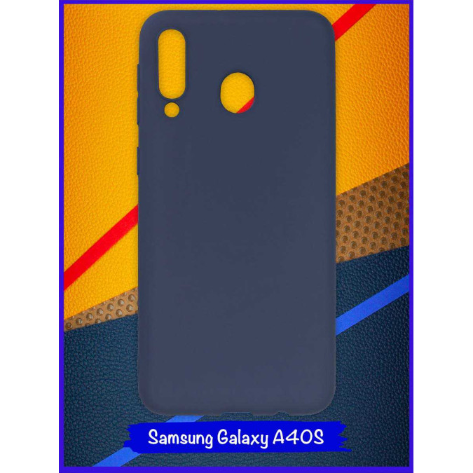 Чехол для Samsung Galaxy A40S. Силиконовый. Темно-синий.