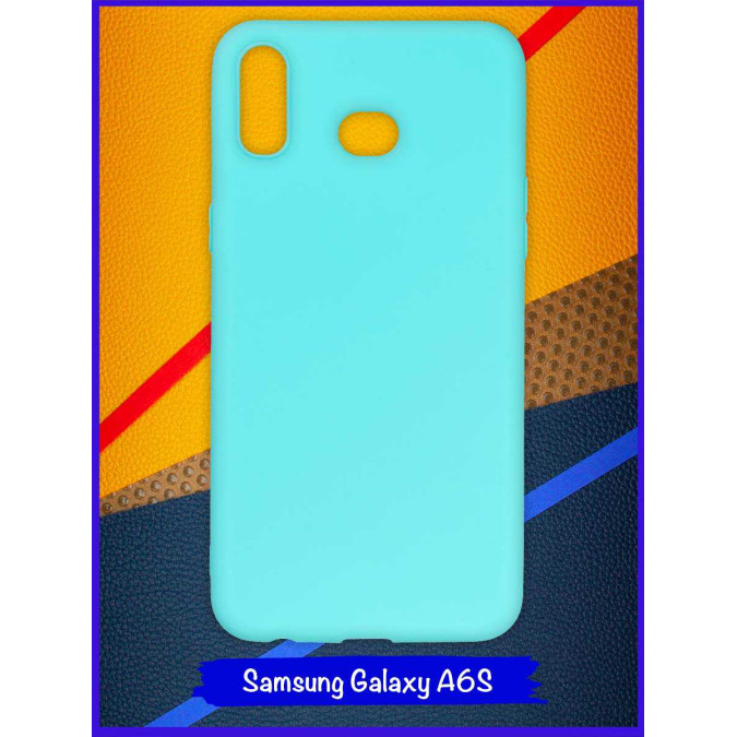 Чехол для Samsung Galaxy A6S. Силиконовый. Бирюзовый.