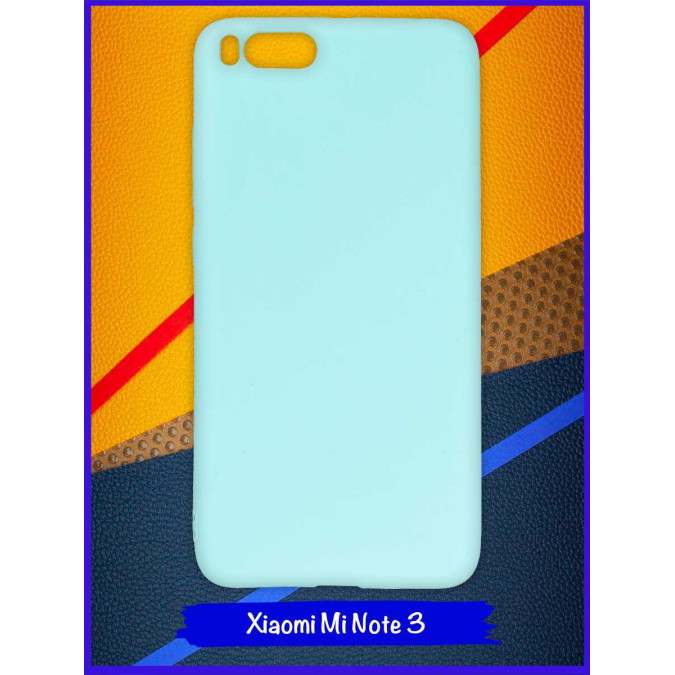 Чехол для Xiaomi Mi Note 3. Силиконовый. Бирюзовый.