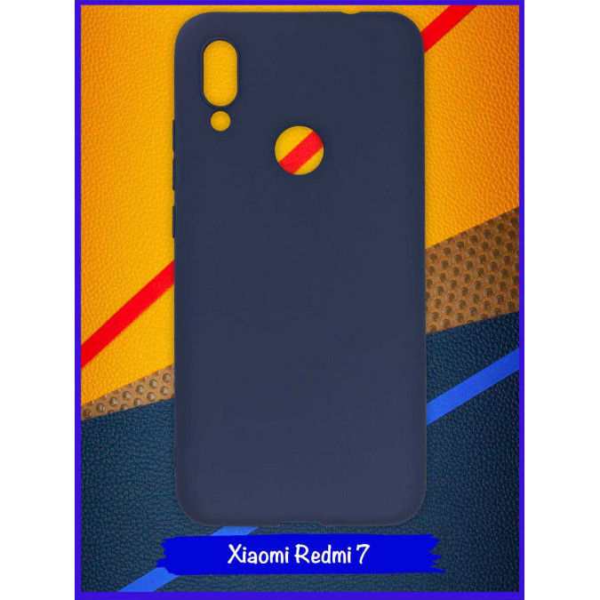 Чехол для Xiaomi Redmi 7 / Xiaomi Redmi Y3. Силиконовый. Темно-синий.