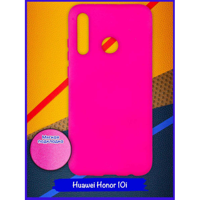 Чехол для Huawei Honor 10i. Soft touch premium. Ярко-розовый.