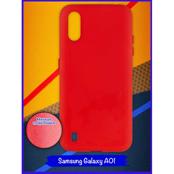 Чехол для Samsung Galaxy A01. Soft touch premium. Красный.