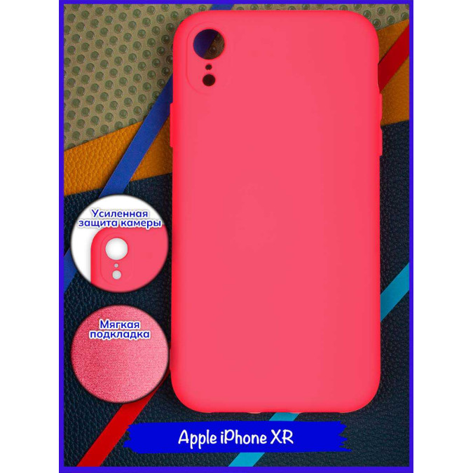 Чехол для Apple Iphone XR. Soft touch premium. Ярко-розовый.