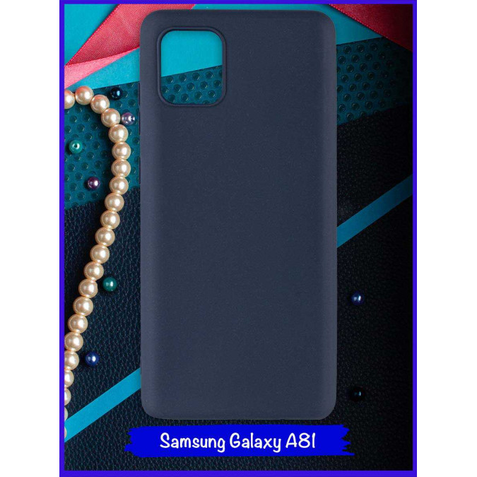 Чехол для Samsung Galaxy A81. Темно-синий. Soft touch.