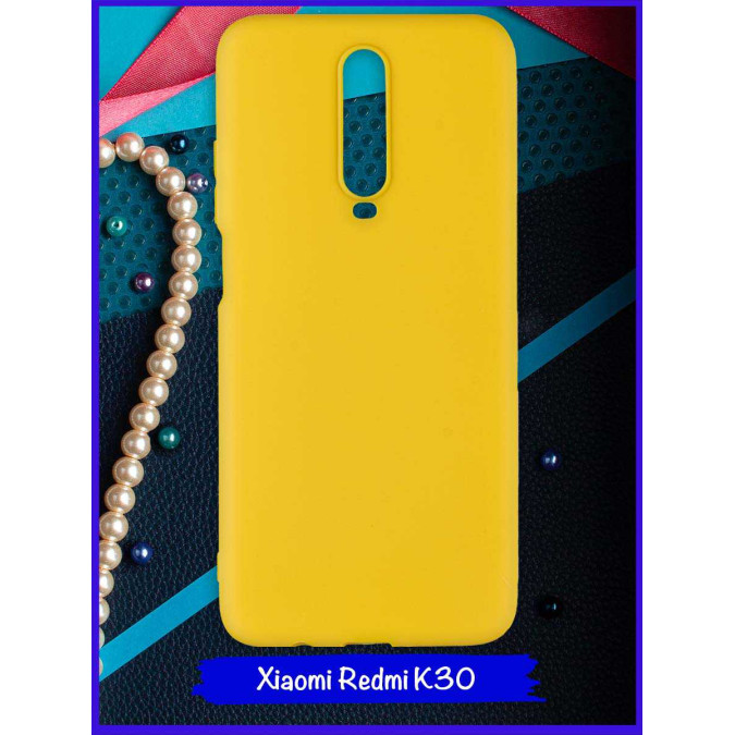 Чехол для Xiaomi Redmi K30. Желтый. Soft touch.