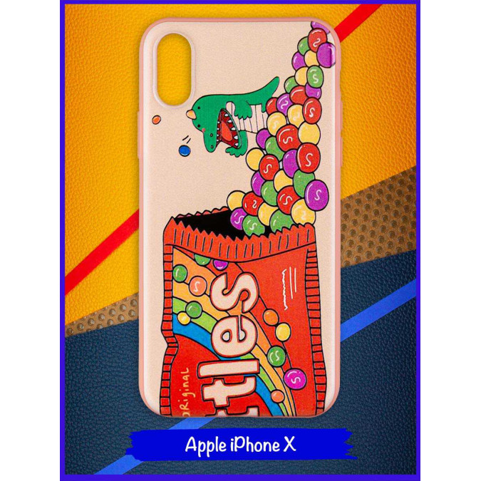 Чехол дизайнерский для Apple Iphone X / Apple Iphone XS. Skittles.