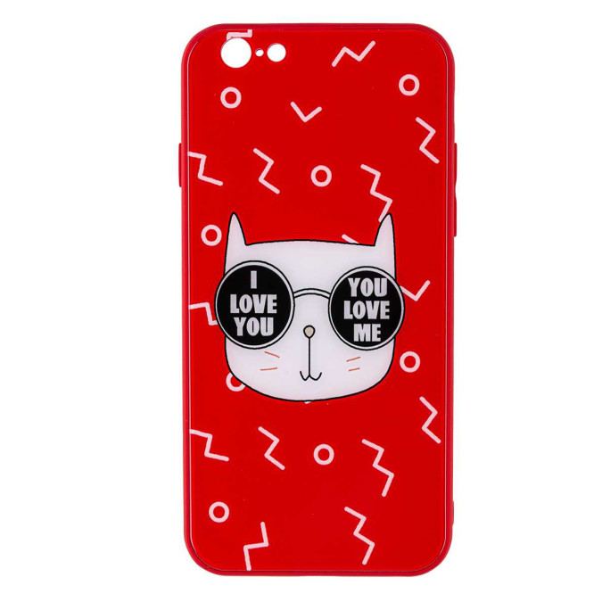 Чехол дизайнерский для Apple Iphone 6 / Apple Iphone 6S. Кот I love you / You love me.