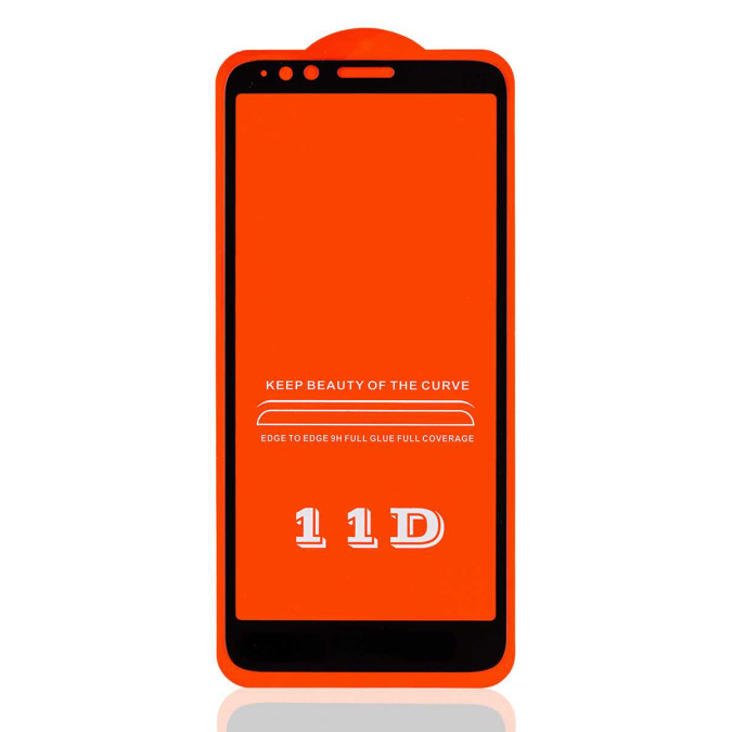 Стекло защитное противоударное для Xiaomi Redmi 6A. 11D. Black.