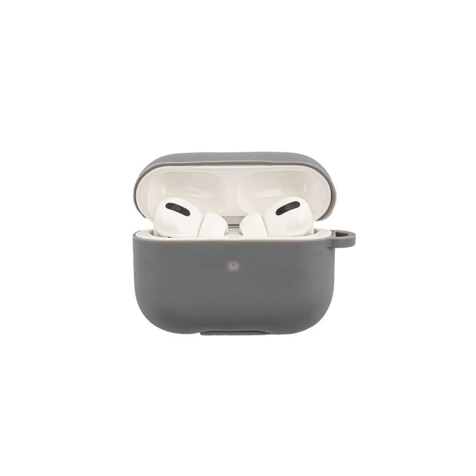 Чехол для Apple AirPods Pro. Серый. Карабин.