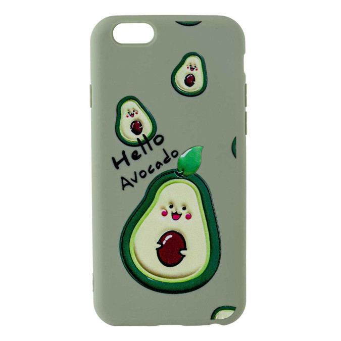 Чехол 2D принт для Apple Iphone 6 / Apple Iphone 6S. Фисташковый. Hello Avocado.