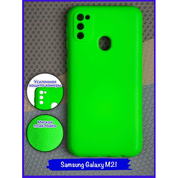 Чехол для Samsung Galaxy M21. Soft touch premium. Ярко-зеленый.