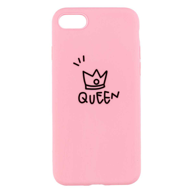 Чехол дизайнерский для Apple Iphone 7 / Apple Iphone 8. Розовый. Queen.