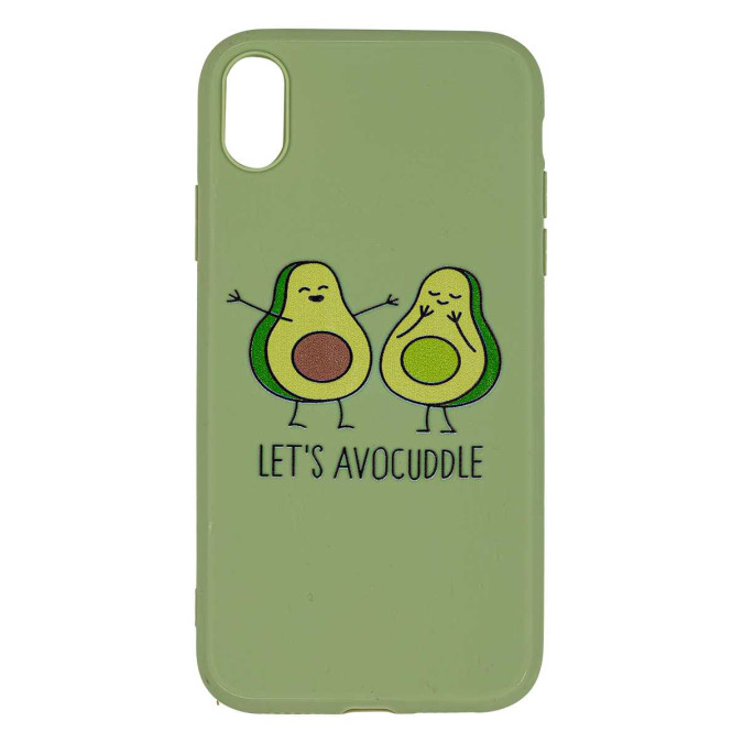 Чехол дизайнерский для Apple Iphone XR. Let's avocuddle.