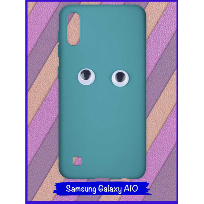 Чехол для Samsung Galaxy A10. Глаза. Морская волна.