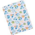 Коврик для сушки посуды. Оранжевые и зеленые цветы. Белый.