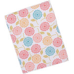 Коврик для сушки посуды. Цветы орнамент. Белый.