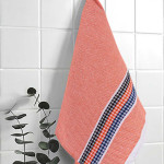 Полотенце кухонное с орнаментом. Оранжевое.