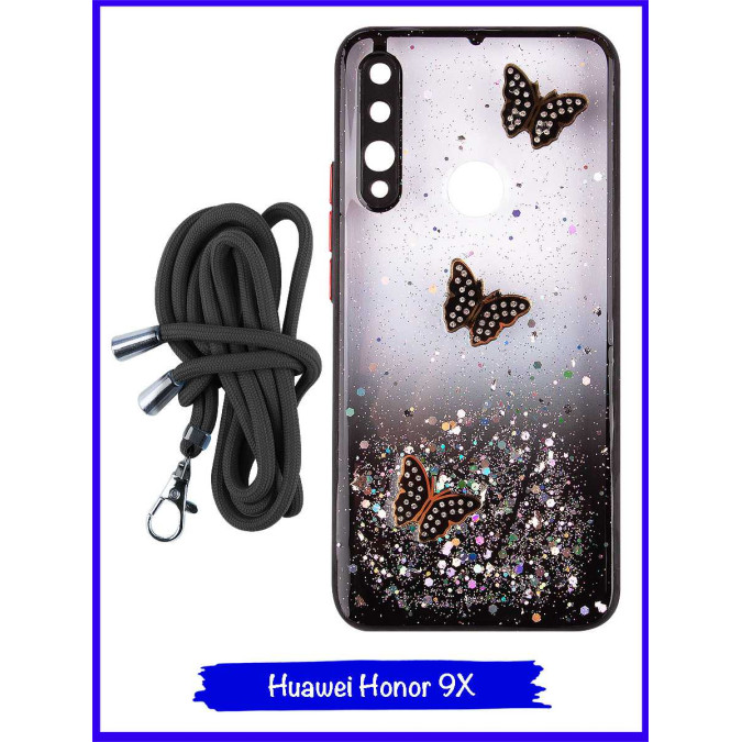 Чехол дизайнерский для Huawei Honor 9X / Huawei P Smart Z / Huawei Y9 Prime 2019. Черные бабочки.