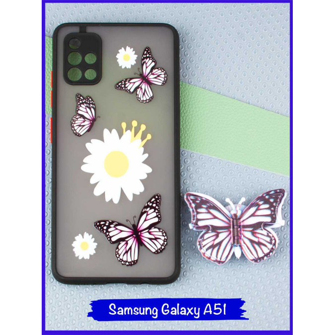 Чехол дизайнерский для Samsung Galaxy A51. Черная рамка.