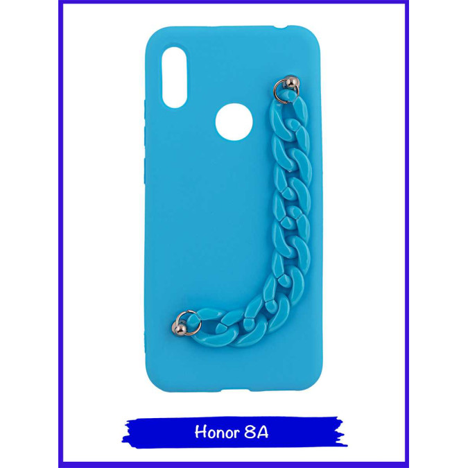 Чехол дизайнерский для Huawei Honor 8A / Huawei Y6s (2019) / Huawei Y6 Prime (2019). Голубой. Цепь пластик.