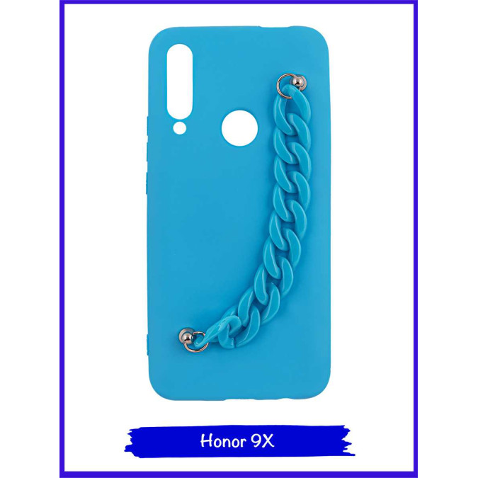 Чехол дизайнерский для Huawei Honor 9X / Huawei P Smart Z / Huawei Y9 Prime 2019. Голубой. Цепь пластик.