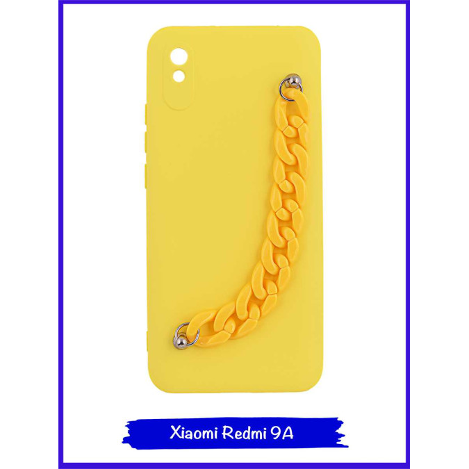 Чехол дизайнерский для Xiaomi Redmi 9A. Желтый. Цепь пластик.