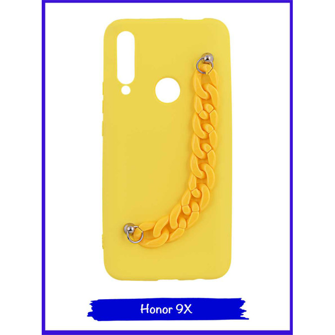 Чехол дизайнерский для Huawei Honor 9X / Huawei P Smart Z / Huawei Y9 Prime 2019. Желтый. Цепь пластик.