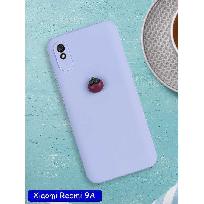 Чехол дизайнерский для Xiaomi Redmi 9A. Сиреневый. Томат.