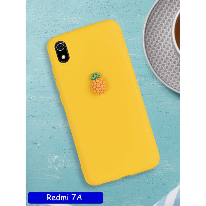 Чехол дизайнерский для Xiaomi Redmi 7A. Желтый. Ананас.