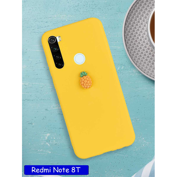 Чехол дизайнерский для Xiaomi Redmi Note 8T. Желтый. Ананас.